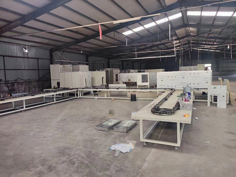 Glass spraying assembly line