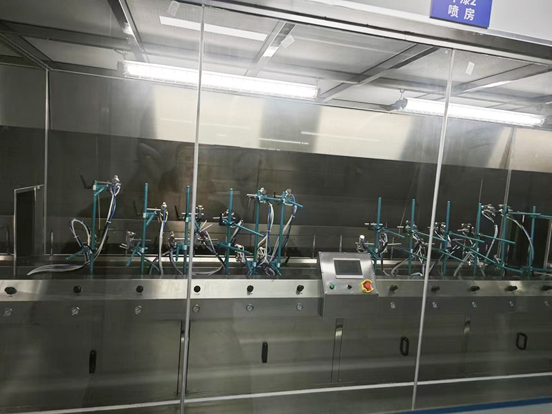 UV spraying assembly line